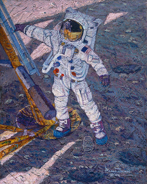 ALAN BEAN 12X15 Secondary Market Art: "FIRST HUMAN FOOTPR CNV"