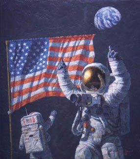 ALAN BEAN 26X32 Secondary Market Art: "IN THE BEGINNING" ALAN BEAN 26X32 Secondary Market Art: "IN THE BEGINNING"