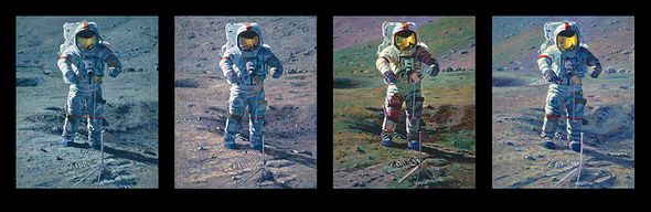 ALAN BEAN 35X14  Secondary Market Art: "APOLLO MOONSCAPE"