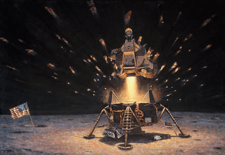 Alan Bean Artist Proof Limited Edition Canvas Giclee Print:"The Eagle is Headed Home"