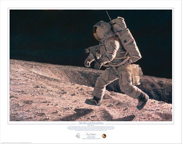 Alan Bean Hand Signed and Numbered Limted Edition Giclée Print:"Fast Times on the Ocean of Storms"