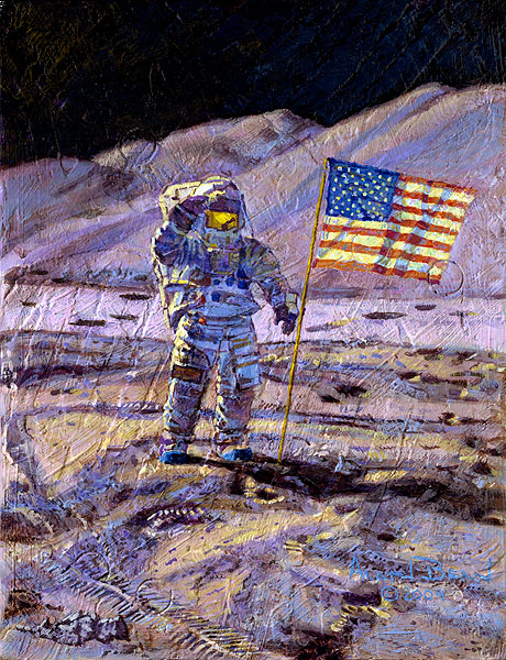 Alan Bean Hand Signed Artist Proof Giclee Canvas:"Jim Irwin, Indomitable Astronaut"