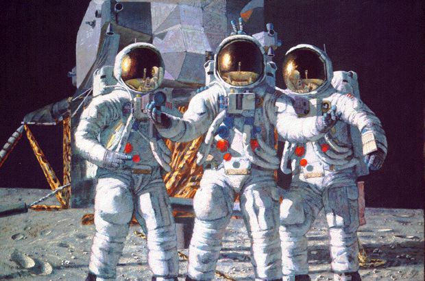 Alan Bean Limited Edition Lithograph Print on Paper: "Conrad Gordon And Bean:The Fan"