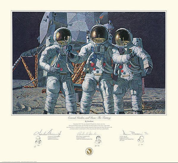 Alan Bean Signed Artist Proof Lithograph Print: "Conrad Gordon And Bean:The Fan"
