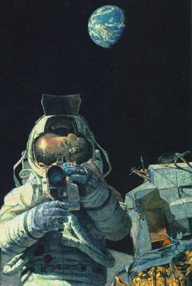 Alan Bean Limited Edition Lithograph Print on Paper:"Moon Rovers"
