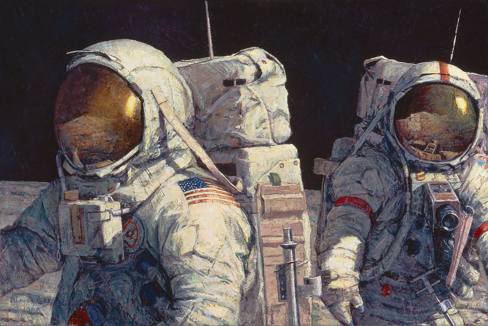 Alan Bean Limited Edition Artist Proof Canvas Giclee:"Conquistadors"