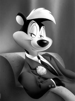 Alan Bodner and Harry Sabin Limited Edition Fine Art Giclee Print on Canvas:"Portrait Series: Pepe Le Pew"