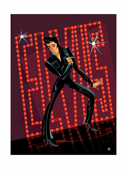 Alan Bodner Artist Signed Limited Edition Giclee on Fine Art Paper:"Burning Love (Elvis)"