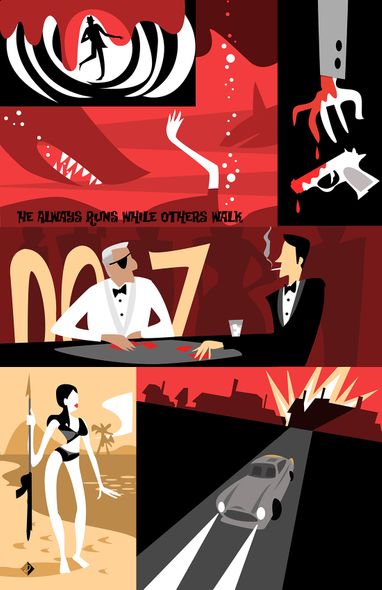Alan Bodner Artist Signed Limited Edition Giclee on Fine Art Paper:"Thunderball (James Bond)"