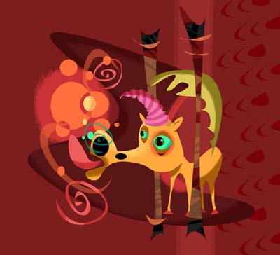 Alan Bodner Limited Edition Fine Art Giclee Print on Paper :"The Happy Unicorn"