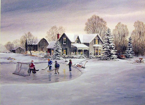 ALAN KINGSLAND 22X17 Secondary Market Art: "WINTER BREAK"
