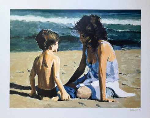Aldo Luongo Hand Signed Limited Edition Large Serigraph:"Sand Castles" Aldo Luongo Hand Signed Limited Edition Large Serigraph:"Sand Castles"