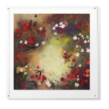 Aleah Koury Limited Edition Ready to Hang Giclee on Clear Acrylic: "Floral Impressions no. 2"