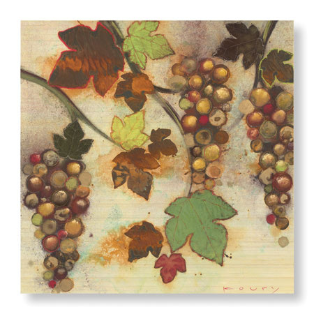 Aleah Koury Limited Edition Ready to Hang Giclee on Sustainable Bamboo: "Vineyard Visions II"