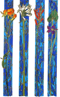 Alex Echo Hand Signed and NumberedLimited Edition Serigraph on Paper: " Passion Flowers Suite of 4 "