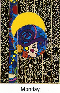 Alex Echo Limited Edition Serigraph on Paper: " Seven Moons Suite: Monday "