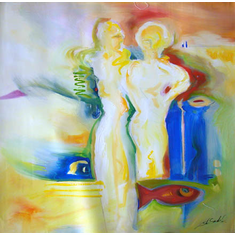 Alex Gockel Handsigned & Numbered Limited Edition Embellished Giclee on Canvas:"Romance in a Far Off Place"