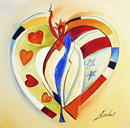Alex Gockel Handsigned & Numbered Limited Edition Giclee on Canvas:"American Hearts I"