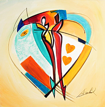 Alex Gockel Handsigned & Numbered Limited Edition Giclee on Canvas:"American Hearts II"