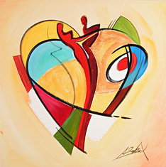 Alex Gockel Handsigned & Numbered Limited Edition Giclee on Canvas:"American Hearts IIl"