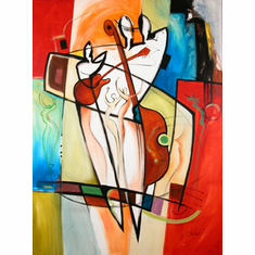 Alex Gockel Handsigned & Numbered Limited Edition Giclee on Canvas:"The Beginning of Love & Music"