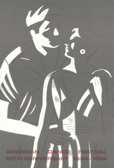 Alex Katz Rare Vintage Artist Signed Lithograph: "American Dance Festival 1984"