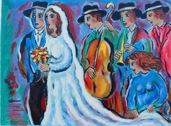 Alex Meilichson Hand Signed and Numbered Limited Edition Serigraph on Paper: " Wedding Vows "
