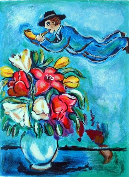 Alex Meilichson Hand Signed and Numbered Limited Edition Serigraph on Wood: " Message from an Angel "