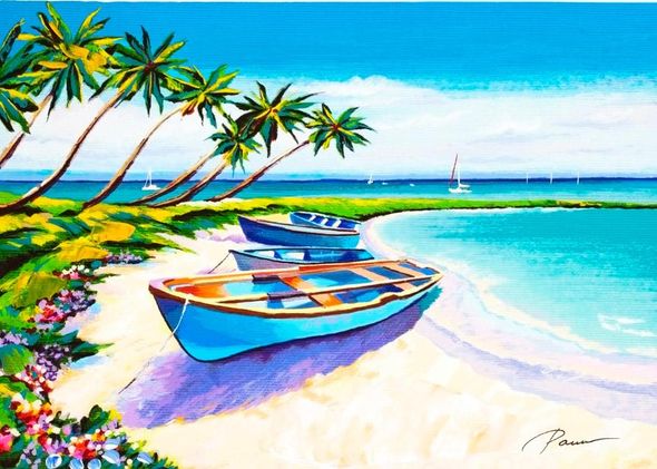 Alex Pauker Handsigned and Numbered Limited Edition Serigraph:"Hidden Cove"