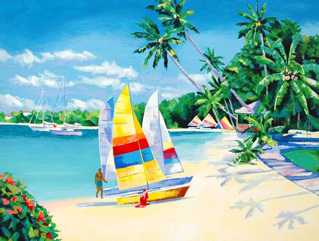 Alex Pauker Artist Signed Limited Edition Serigraphs:"Island Destination"