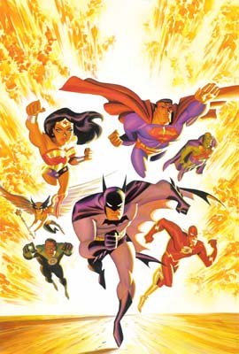 Bruce Timm and Alex Ross CO-Signed Limited Edition Canvas:"The New JLA"