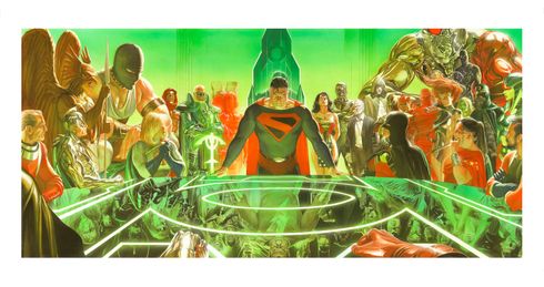 Alex Ross Artist Hand Signed Limited Edition Print:"Kingdom Come: War Room"