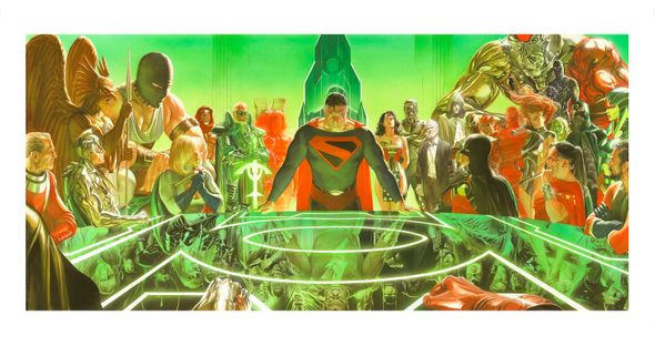 Alex Ross Artist Hand Signed Limited Edition Print:"Kingdom Come: War Room"