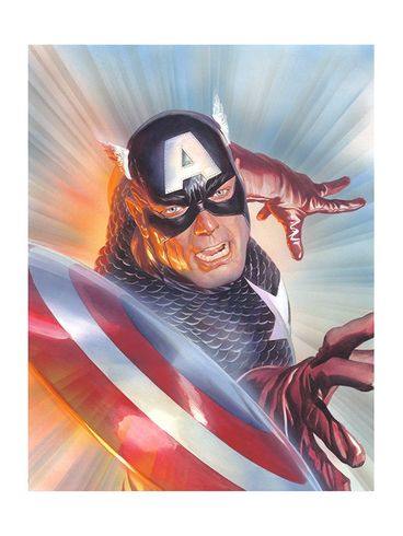Alex Ross Artist Hand Signed Limited Edition Giclee Print:"Marvelocity: Captain America"