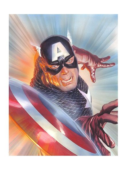 Alex Ross Artist Hand Signed Limited Edition Giclee Print:"Marvelocity: Captain America"