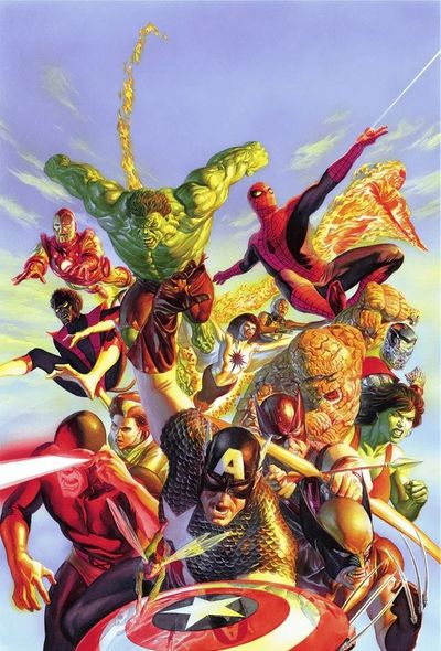 Alex Ross Artist Hand Signed Limited Edition Proof Print:"Secret Wars: Avengers"