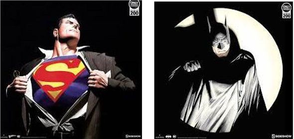 Alex Ross Artist Hand Signed Limited Edition Proof Print:"Man of Steel & The Batman (Set of 2)"