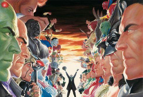 Alex Ross Artist Hand Signed Limited Edition Proof Print:"Absolute Justice: Battle" Alex Ross Artist Hand Signed Limited Edition Proof Print:"Absolute Justice: Battle"