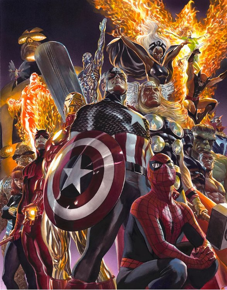 Alex Ross Artist Signed Marvel Dimensions Limited Edition Giclee Print:"Strength in Numbers"