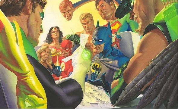 Alex Ross Artist Signed Limited Edition Giclee :"JLA: Mail Room"