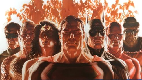 Alex Ross Hand Numbered Limited Edition Canvas Giclee:"JLA Inferno"