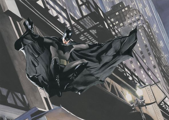 Alex Ross Artist Signed Ltd Edition Lithograph Proof Print on Paper: "Descent on Gotham"