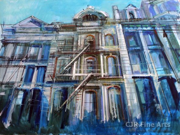 Alex Zwarenstein Hand Signed Limited Edition Canvas Giclee:"Soho Iron Flats"
