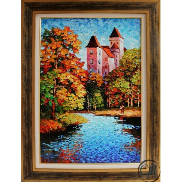 Alexander Antanenka Hand Embellished Giclee on Canvas:"A Home by the Water (Framed 2)"