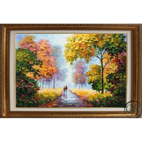Alexander Antanenka Hand Embellished Giclee on Canvas:"Strolling Hand in Hand (Framed 2)"