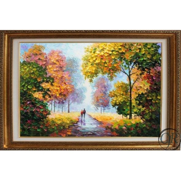 Alexander Antanenka Hand Embellished Giclee on Canvas:"Strolling Hand in Hand (Framed 2)"