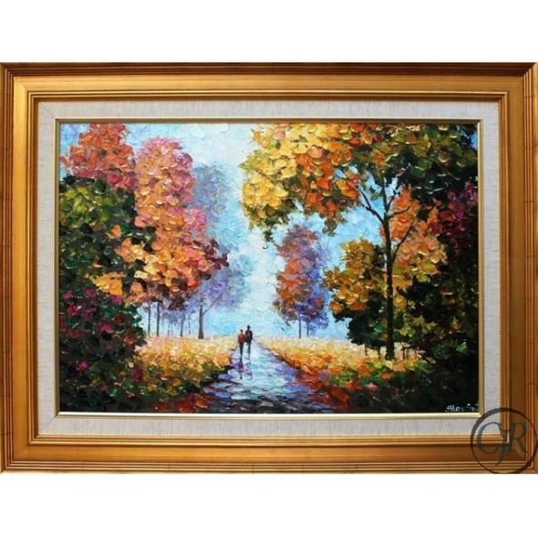 Alexander Antanenka Hand Embellished Giclee on Canvas:"Strolling Hand in Hand (Framed)"