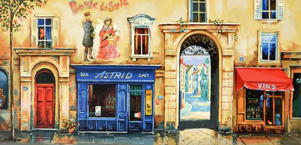 Alexander Borewko Limited Edition Artist Proof Serigraph on Paper: "Bar Astrid"