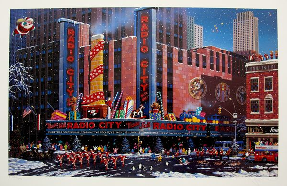 Alexander Chen Hand Signed Limited Edition Serigraph:"Santa Comes To New York"