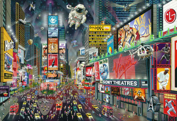 Alexander Chen Limited Edition Gicle on Canvas:"Times Square Panorama"
